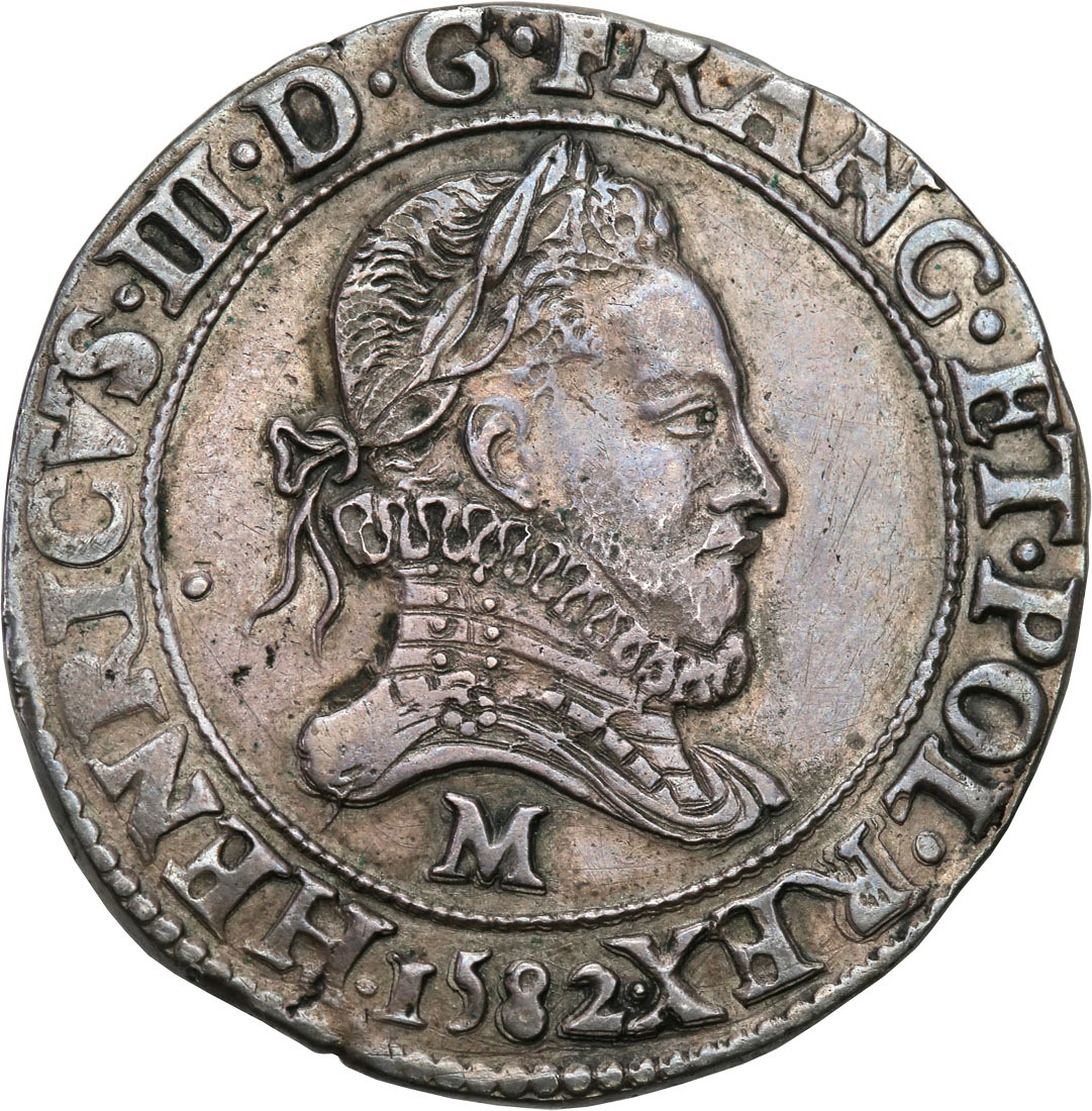 Polska/Francja. Henryk Walezy. Frank 1582 M, Tuluza - RZADKOŚĆ - R3